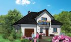 Projekt domu APS 212 - parterowy z poddaszem dom o powierzchni 137,70 m², dach kopertowy - ujęcie frontu