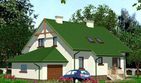 Projekt domu APS 008 + G - parterowy z poddaszem dom o powierzchni 140,20 m², dach dwuspadowy, koszt budowy 391 000 zł - ujęcie frontu