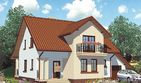 Projekt domu APS 085 - parterowy z poddaszem dom o powierzchni 168,90 m², dach dwuspadowy, koszt budowy 452 000 zł - ujęcie frontu