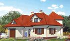 Projekt domu APS 084 - parterowy z poddaszem dom o powierzchni 176,60 m², dach czterospadowy, koszt budowy 470 000 zł - ujęcie frontu