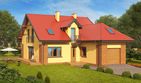 Projekt domu w Alabamie - parterowy z poddaszem dom o powierzchni 118,48 m², dach dwuspadowy - ujęcie frontu
