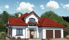 Projekt domu APS 249 - parterowy z poddaszem dom o powierzchni 143,50 m², dach namiotowy, koszt budowy 394 000 zł - ujęcie frontu