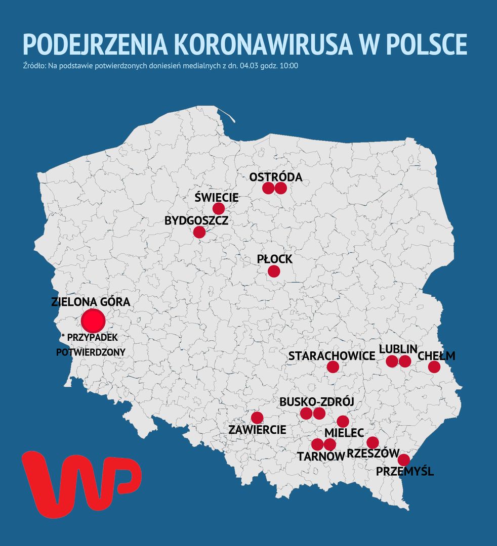 zielona góra mapa polski Koronawirus w Polsce. Zielona Góra z pierwszym przypadkiem. Mapa 