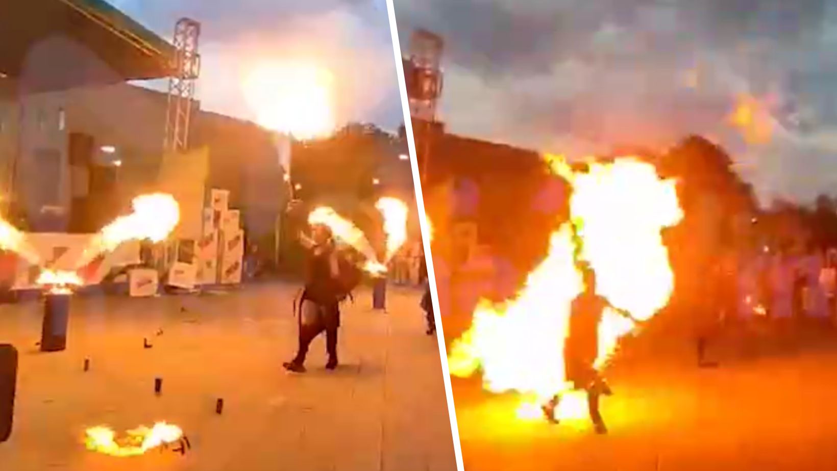 Fire performer hospitalized after dramatic incident near Moscow