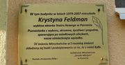 Dokładnie 17 lat temu odsłonięto tablicę pamiątkową poświęconą Krystynie Feldman