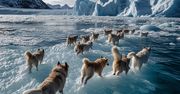 Szokujące zdjęcie z Grenlandii: psy "chodzące po wodzie" ujawniają dramatyczne skutki topnienia lodu!