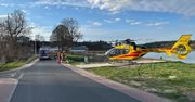 Wypadek motocyklisty w Przelewicach. Na miejscu lądował śmigłowiec LPR
