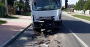 Wypadek busa z ciężarówką w Ćmielowie