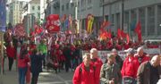 Związkowcy demonstrowali przed siedzibą Unii Europejskiej. Domagają się lepszych warunków pracy