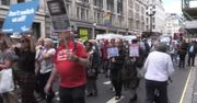 Emeryci nie chcą płacić abonamentu radiotelewizyjnego. Protest przed siedzibą BBC w Londynie
