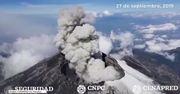 Gęsty dym nad wulkanem Popocatepetl. Zdjęcia lotnicze krateru