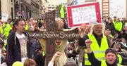 Jezus z krzyżem i młoda para. 46. marsz żółtych kamizelek w Paryżu