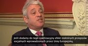 J. Bercow: Wyjście z Unii Europejskiej jest błędem