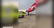 Ewakuacja pasażerów samolotu australijskich linii Qantas. Kabinę wypełnił gęsty dym