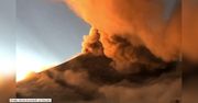 Erupcja wulkanu Popocatepetl w Meksyku. Wyrzucił lawę i popiół