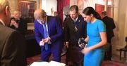 Szczęśliwi Harry i Meghan w błękicie na jednym ze swoich ostatnich oficjalnych wystąpień
