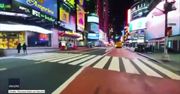 Opustoszały Times Square, zamknięte sklepy w „mieście, które nie zasypia”. Nagranie skateboardzisty z Nowego Jorku