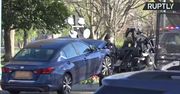 Staranował barykadę Kapitolu i potrącił dwóch policjantów.
