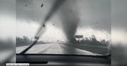 Tornado w Teksasie. Żywioł zrywał linie energetyczne przy autostradzie.