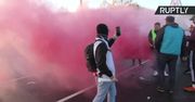 Race, trąbki i flagi “Solidarności”. Protest polskich związkowców przed TSUE.