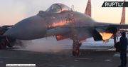 Rosyjskie myśliwce Su-35S na Białorusi. Przygotowania do wspólnych manewrów.