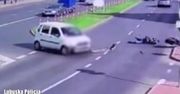 Potrącenie motocyklisty w Zielonej Górze. Wypadek wyglądał bardzo groźnie