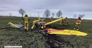Wypadek awionetki pod Pruszczem Gdańskim. Dwie osoby zostały ranne i zabrane do szpitala