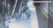 Próbował wepchnąć dwie osoby pod pociąg metra. Policja szuka mężczyzny z nagrania