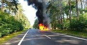 Palił się samochód na krajowej 11