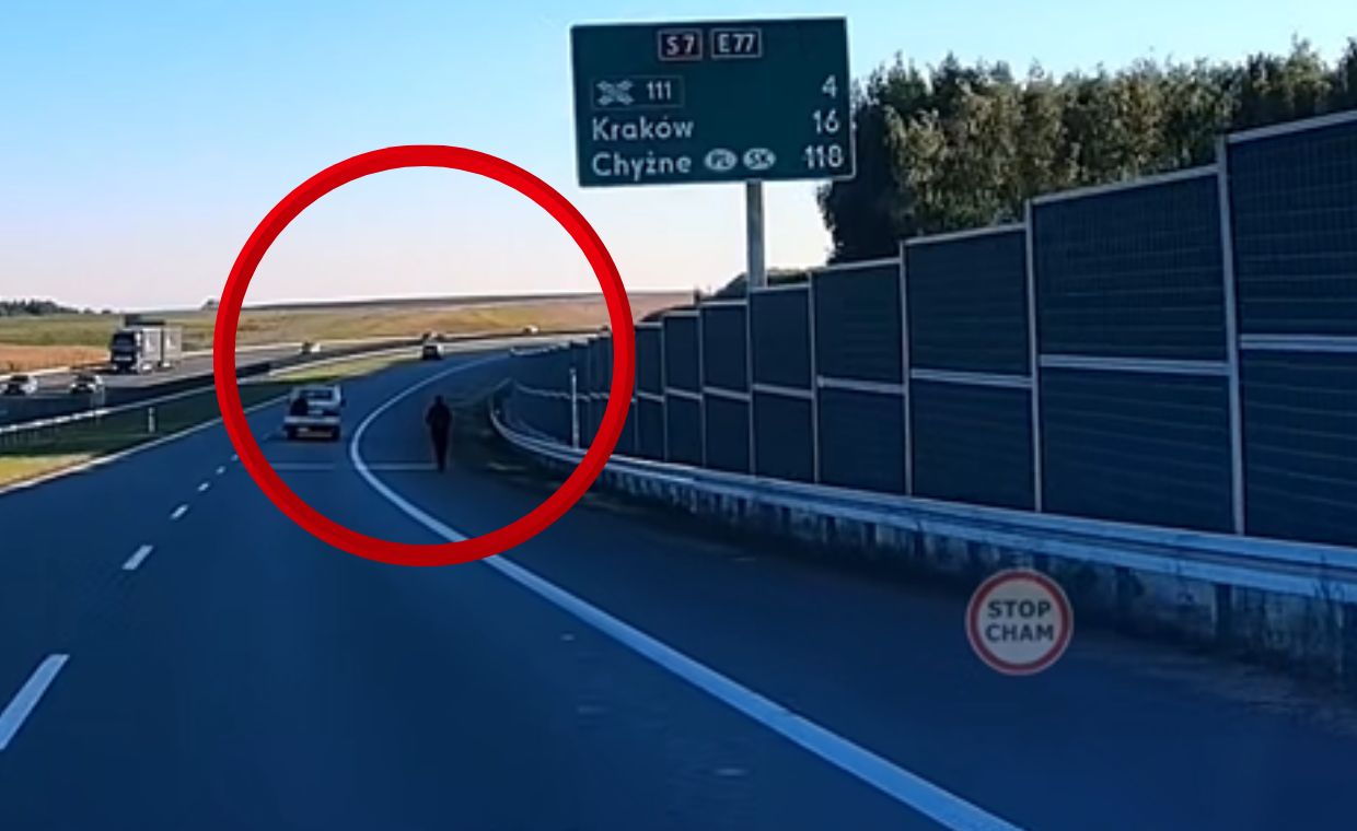 Brak wyobraźni to mało. Mężczyzna na hulajnodze pędził S7