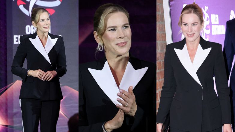 Marta Nawrocka zadaje szyku na sportowej gali. Pierwsza dama postawiła na nietuzinkowy garnitur (ZDJĘCIA)
