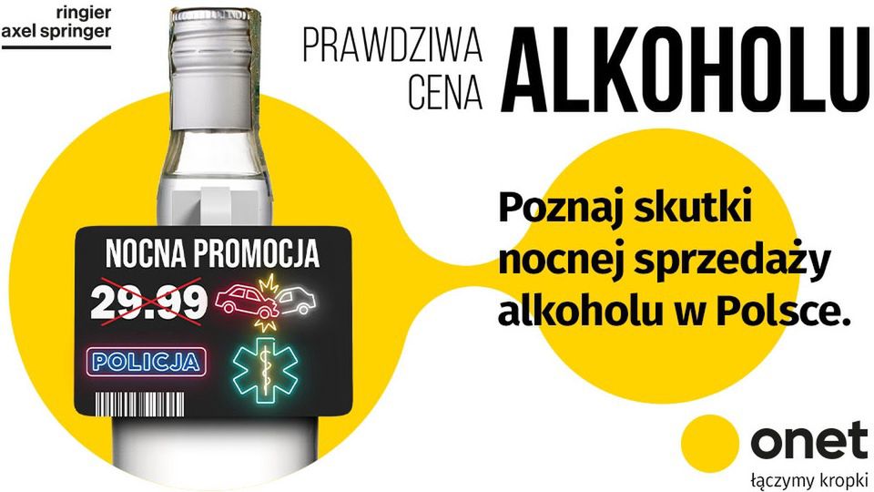 Onet pokazuje "prawdziwą cenę alkoholu"