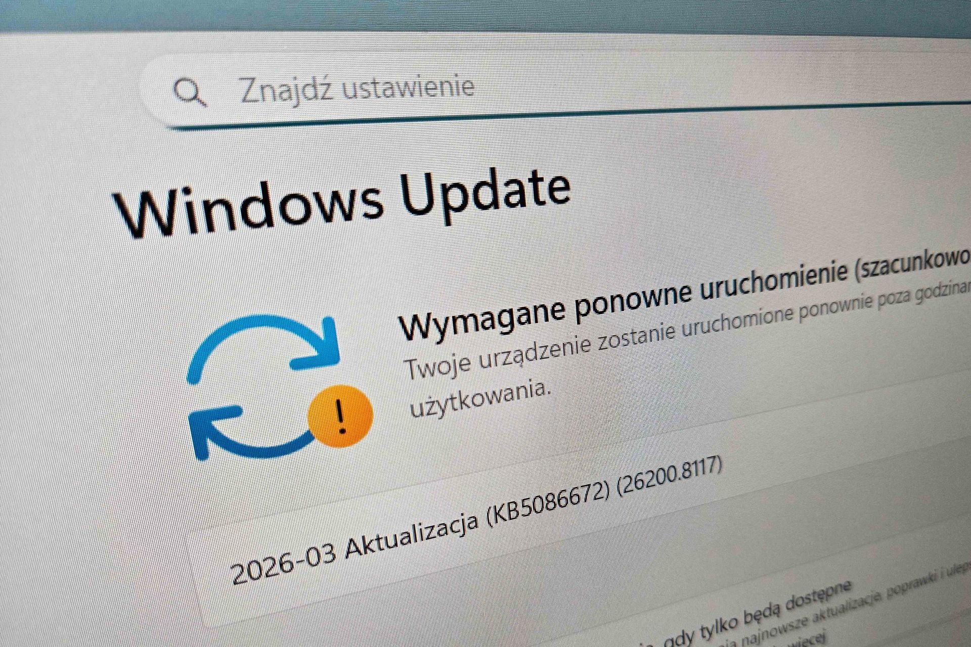KB5086672 dla Windows 11. Usuwa problem z marcową aktualizacją