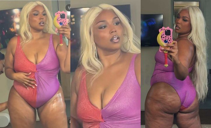 Blondwłosa Lizzo odsłania szczuplejszą o 30 kg sylwetkę w skąpym kostiumie. Petarda?