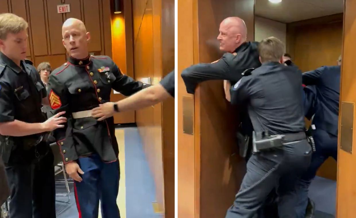 Tak potraktowano weterana na Kapitolu. Protestował przeciw wojnie