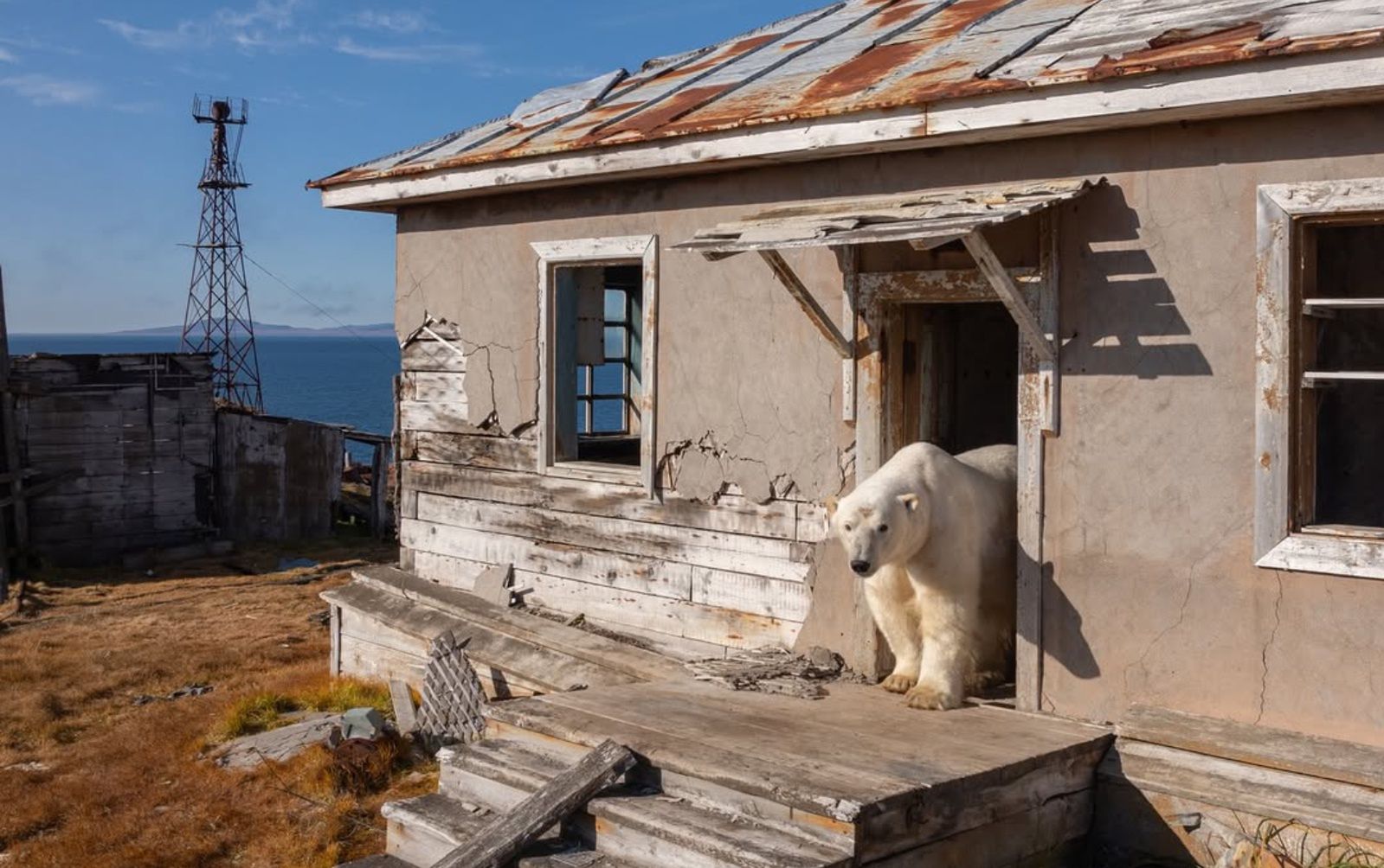 Niedźwiedzie polarne przejęły opuszczoną stację badawczą. Nagrał je dron