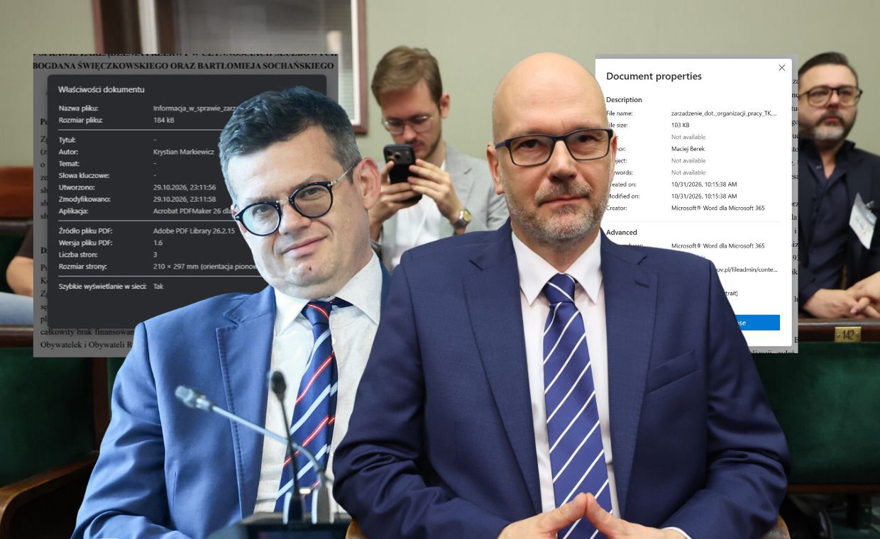 Berek i Markiewicz autorami zarządzeń? Przejrzeli metadane