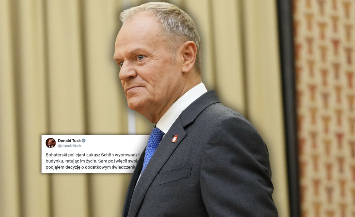 Tusk po tekście WP. Będzie dodatkowe świadczenie dla bohaterskiego policjanta