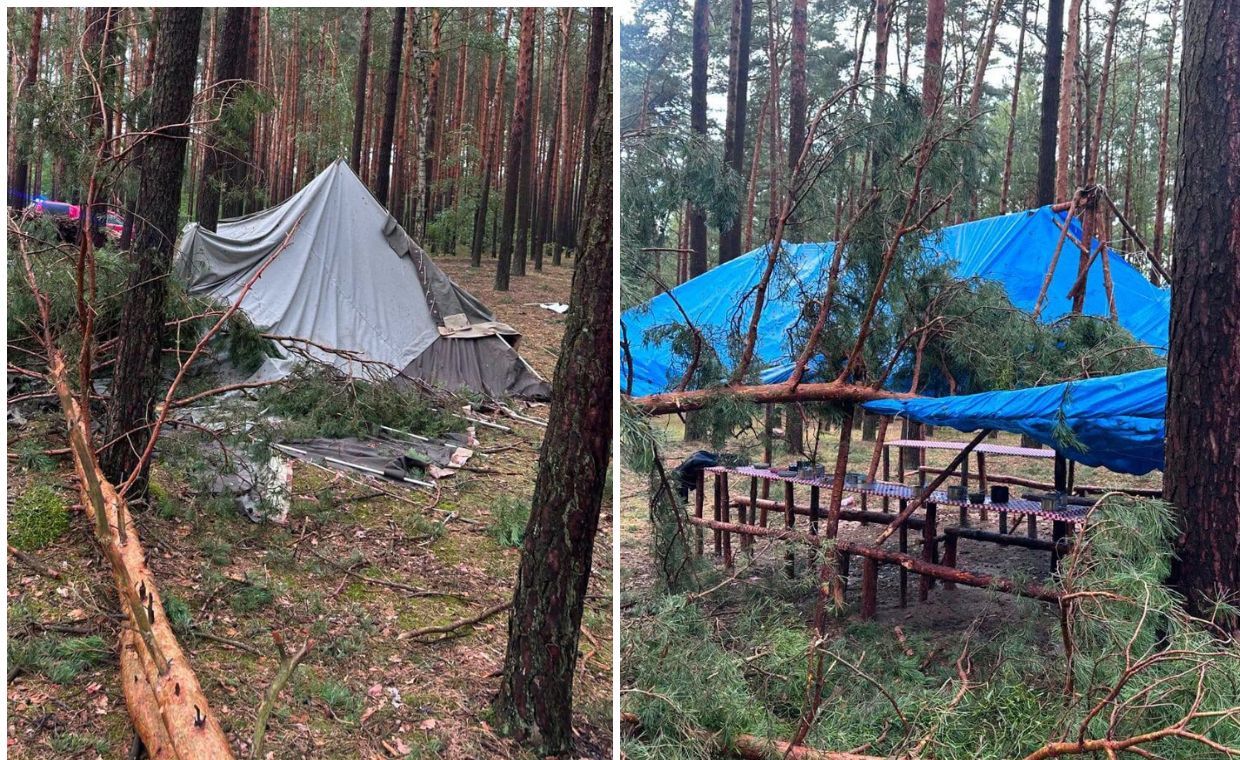 Burze w Wielkopolsce. Ewakuowano obóz harcerski