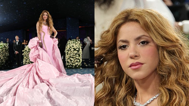 Shakira OLAŁA temat przewodni i w różowej kreacji zamiatała schody podczas MET Gali