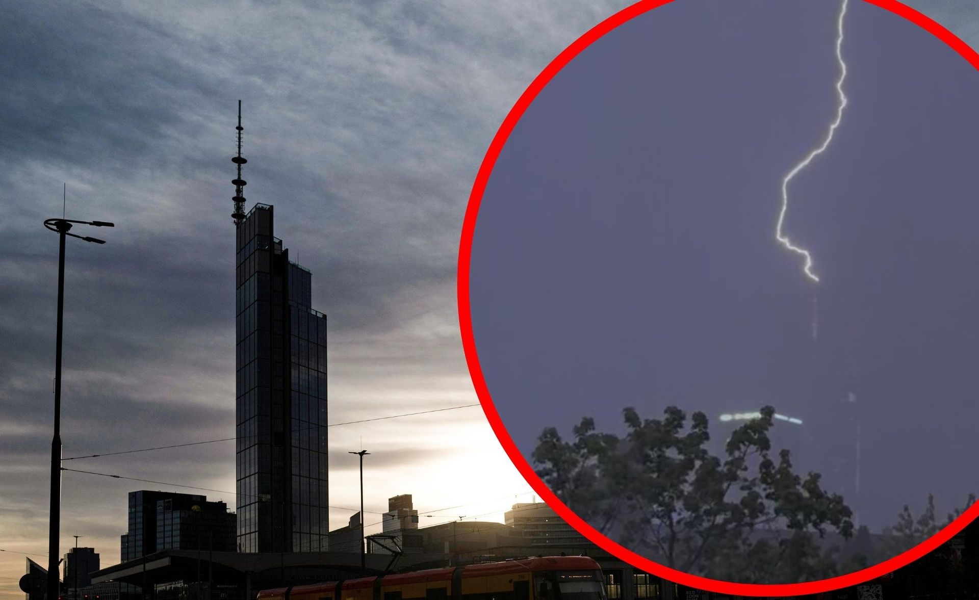Piorun uderzył w Varso Tower. Spektakularne nagranie z Warszawy