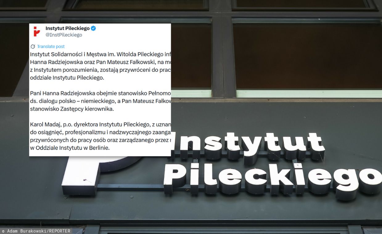 Zwrot w Instytucie Pileckiego. Radziejowska i Fałkowski przywróceni