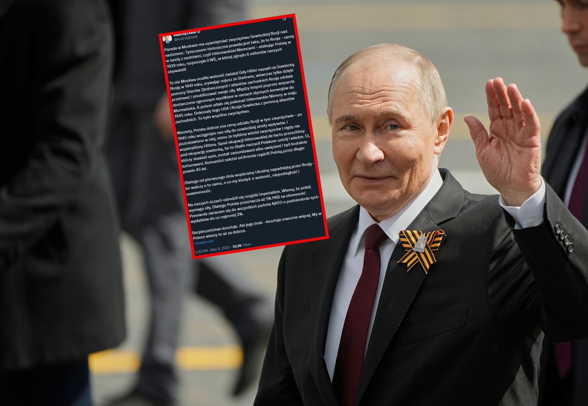 Duda reaguje na paradę w Moskwie. "Wiemy to aż za dobrze"