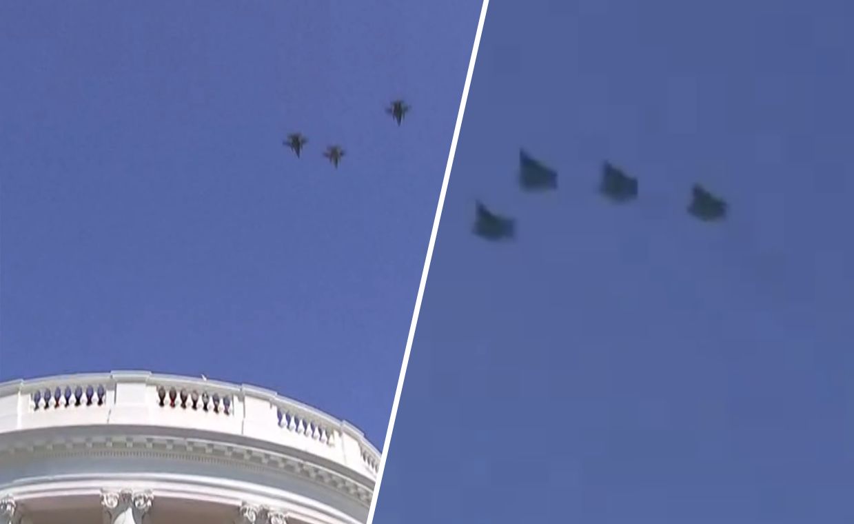 Myśliwce przeleciały. Rozpoczęła się wizyta Nawrockiego w Białym Domu