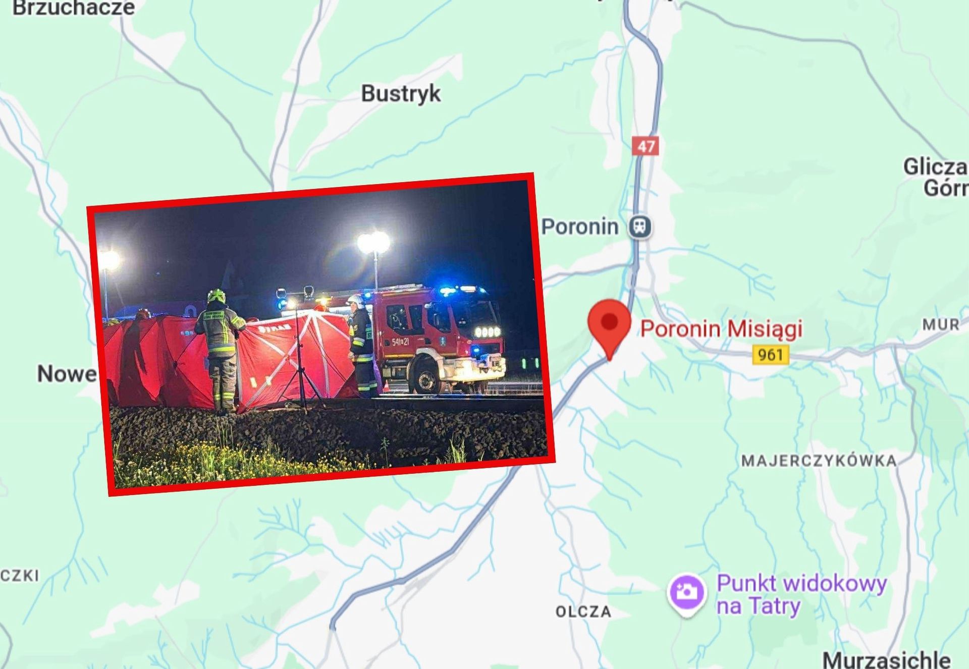 Tragiczny wypadek w Poroninie. Pociąg potrącił dwie osoby