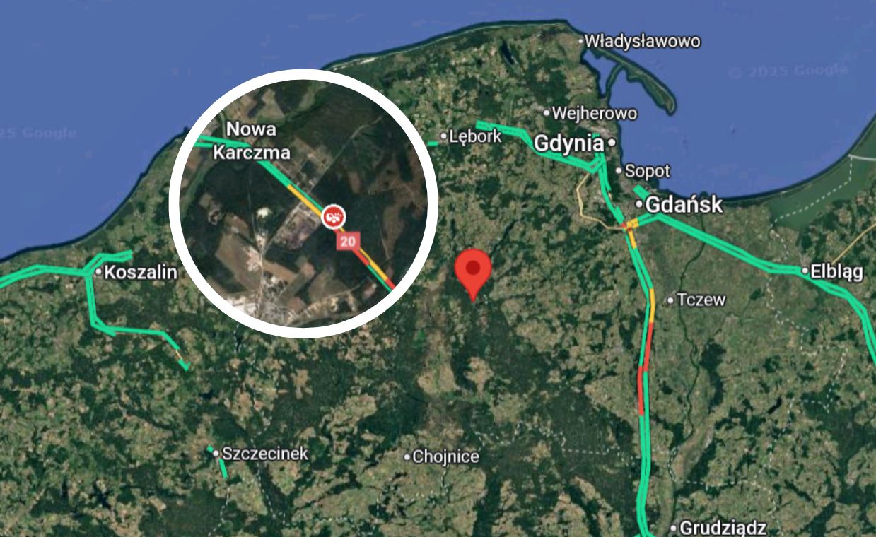 Pomorskie: Wypadek na DK 20, jeden samochód dachował