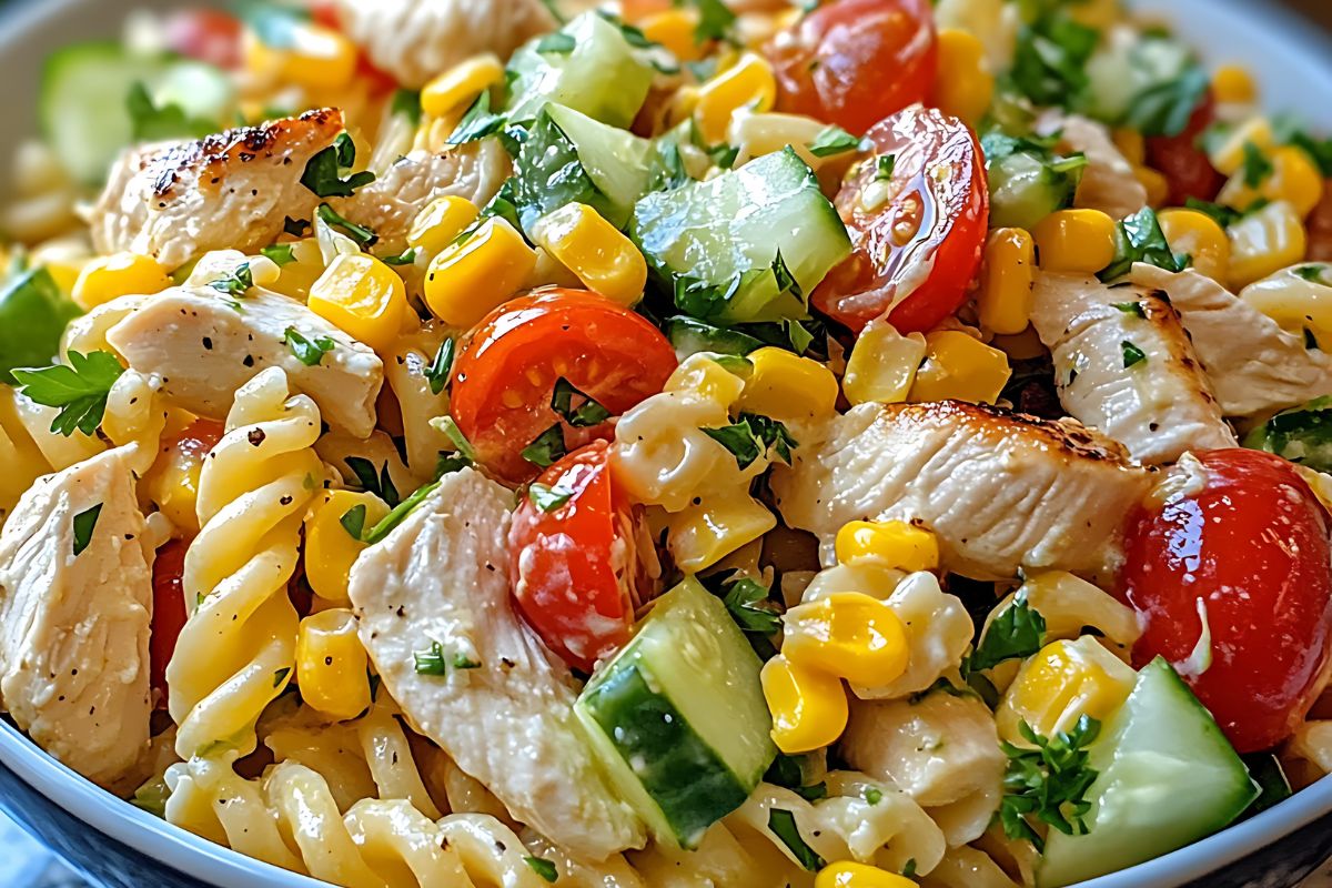 Sałatka makaronowa, którą zabieram do pracy albo podaję na imieniny. Smakowy pewniak, jakich mało