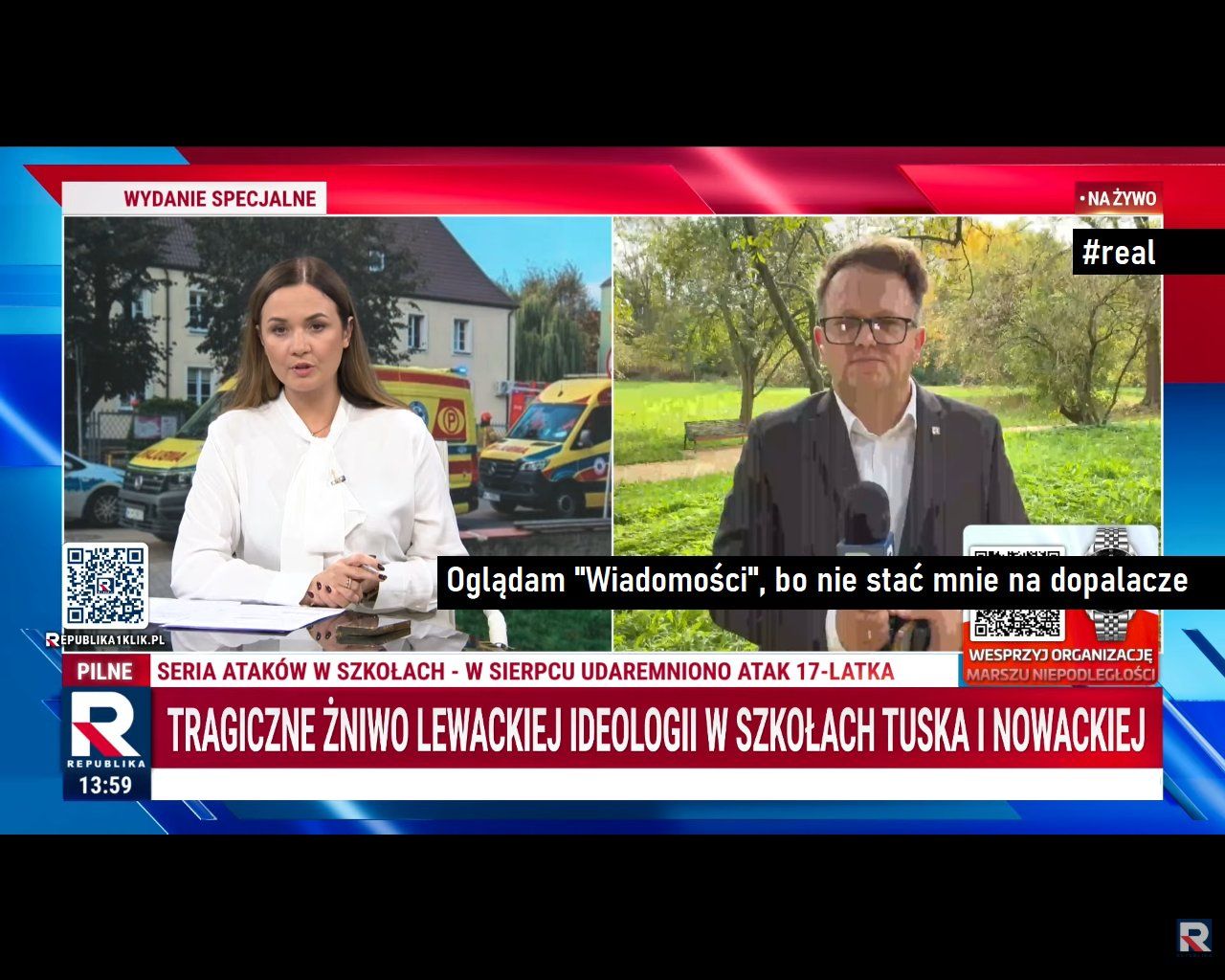Republika obwinia Tuska i Nowacką za ataki w szkołach. "Żniwo lewackiej ideologii"