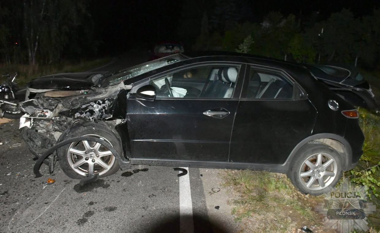 Tragiczny wypadek pod Płońskiem. Nie żyje motocyklista