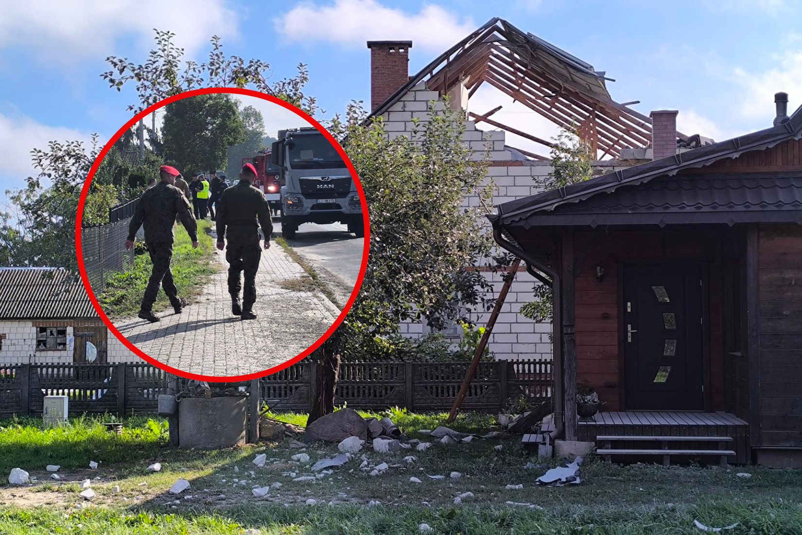 Wyryki po upadku drona. Zdjęcia i relacja mieszkańców